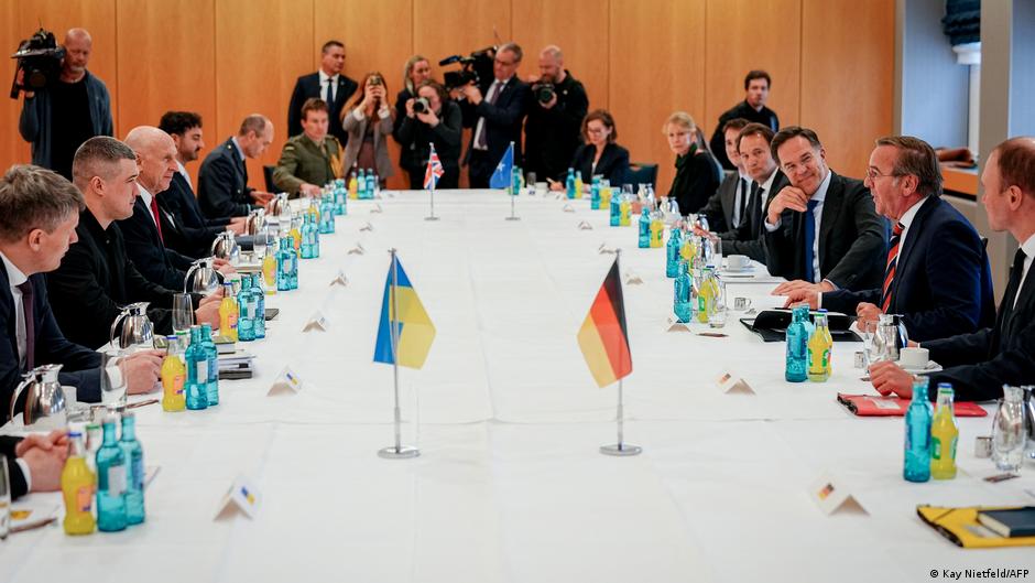 Germany's defense minister warned that Russia "benefits from current developments in the Middle East," as the Ukraine Defense Contact Group met in Berlin. He said rising oil prices were "filling its war coffers."
