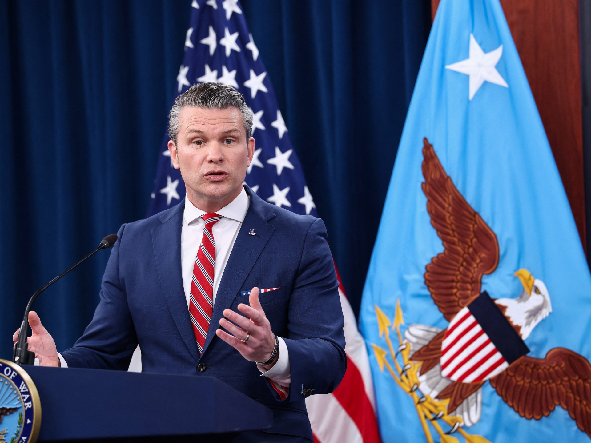 Trump aide says the US has established a security 'dome' for ships over Hormuz, but traffic in strait remains stalled.